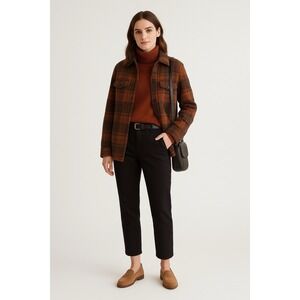 New Quince Black Stretch Cotton Twill Girlfriend Heritage Chino Pants Scandi‎